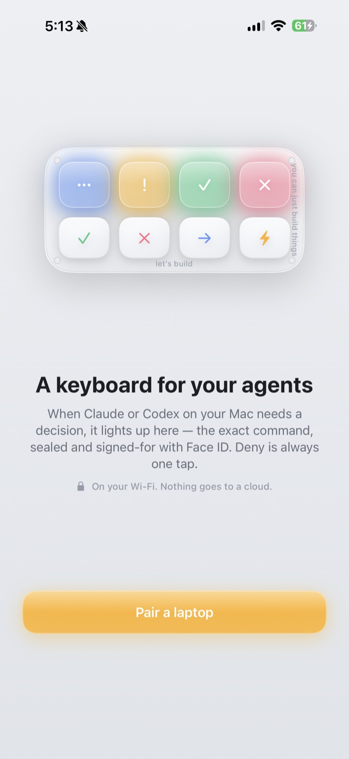 TINY onboarding — a keyboard for your agents